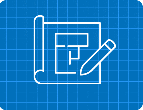 an animation of a blueprint with a pen drawing out architecture